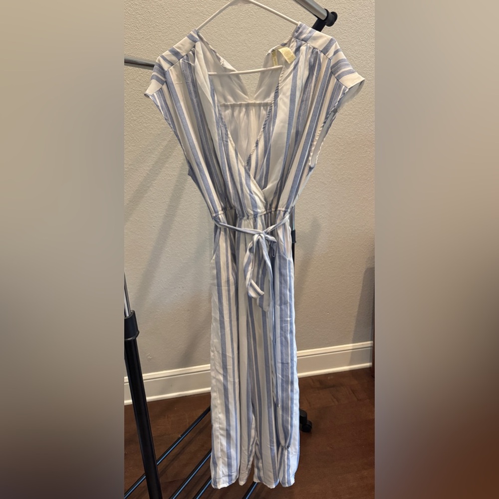 Striped Blue and White Dress
